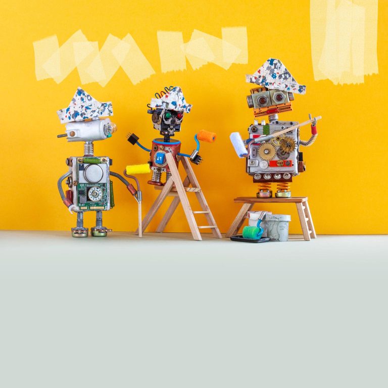 funny-robotic-workers-with-paint-rollers-and-bucke-QYB2QQ3-compressed-768x768